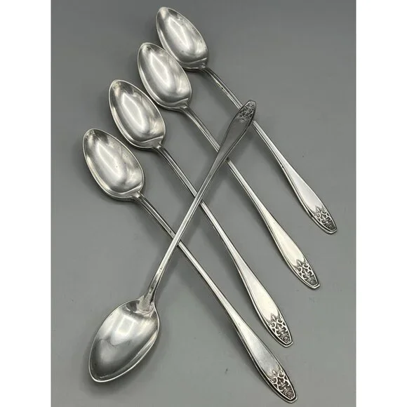 5 Lady Doris AI Silver Plate Ice Tea Spoons PRINCESS 7 in Arnold Palmer Mixer - Picture 16 of 16